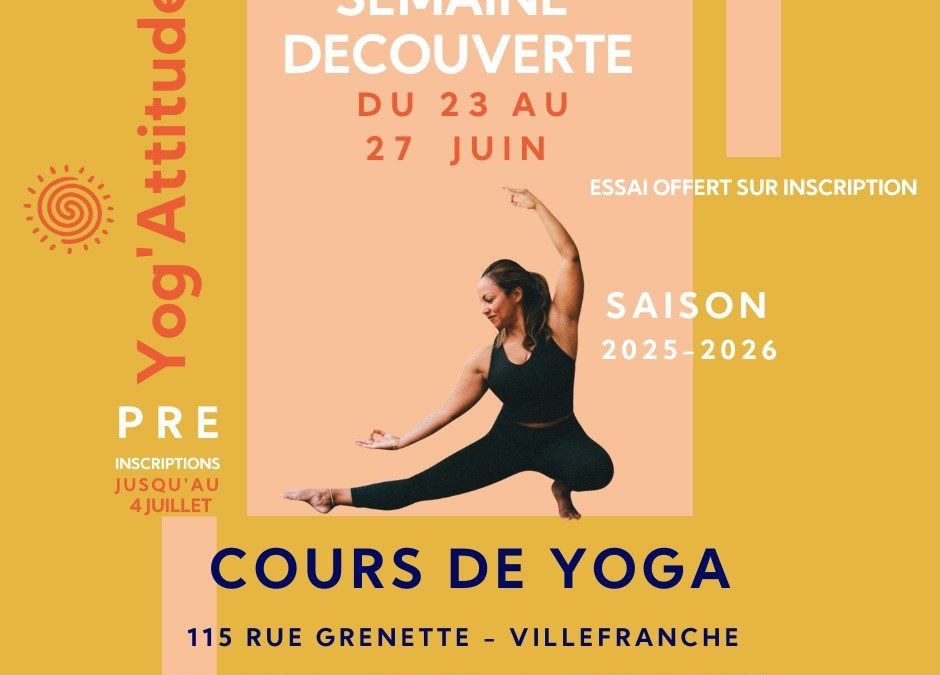 Semaine découverte – du 23 au 27 juin – Essai gratuit